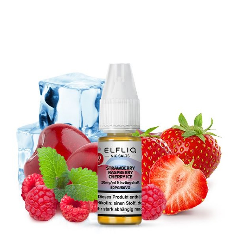 ELFLIQ Strawberry Raspberry Cherry Ice Liquid Niko...